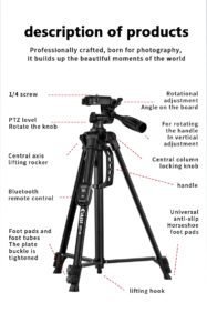 Caisi ST-11 Mobile Phone Tripod with Bluetooth Remote 4 Photography Tripod