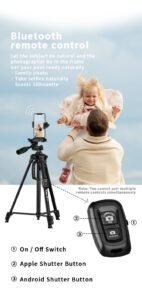 Caisi ST-11 Mobile Phone Tripod with Bluetooth Remote 2 Photography Tripod