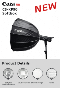 Caisi KP-90 Softbox – 90cm Deep Parabolic with Grid and Two Diffusers 1 Softbox 90cm