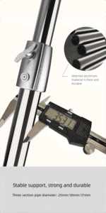 Caisi 2.8m (280g) Heavy-Duty Photography Light Stand 1 Light Stand
