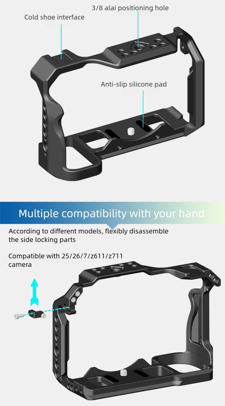 Camera Cage Kit for Nikon Z5/Z6/Z7/Z6II/Z7II Camera Cage Kit for Nikon Z5/Z6/Z7/Z6II/Z7II