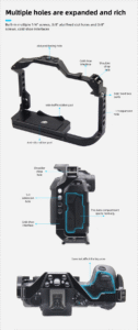 Caisi Camera Cage For Canon R8 (With Top Handle) 2 Camera Cage For Canon R8