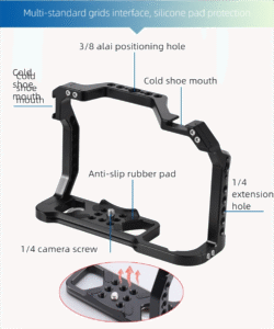 Caisi Full Cage for Canon EOS R6/R5 Camera with Top Handle 1 Cage for Canon EOS R6/R5